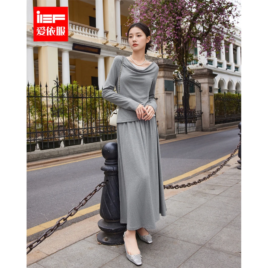 IEF/爱依服2025春季新款两件套蕾丝拼接气质温柔风上下套裙欧若风