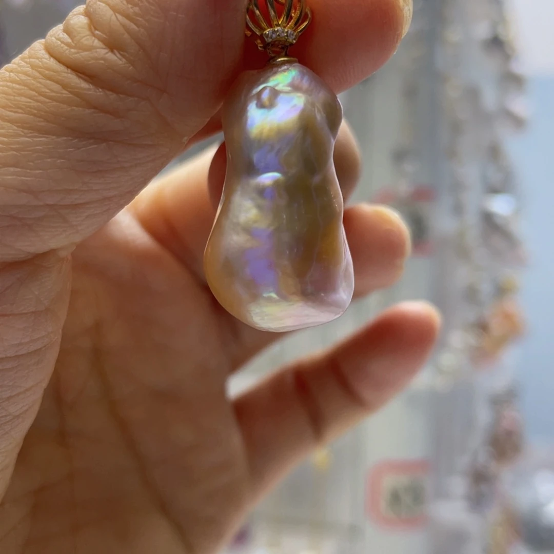 银S925镶嵌淡水珍珠耳饰