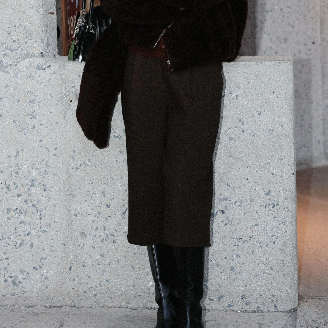 TT设计师【 米兰秀场】欧美风松弛感高级感羊毛休闲六分裤TT191221