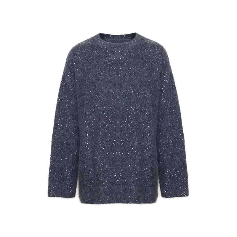 TRACYCHU星星闪耀马海毛韩系女主纯欲慵懒风出行长袖款休闲大毛衣