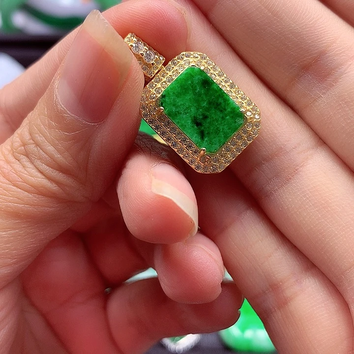 颈饰银S925镶嵌翡翠翡翠