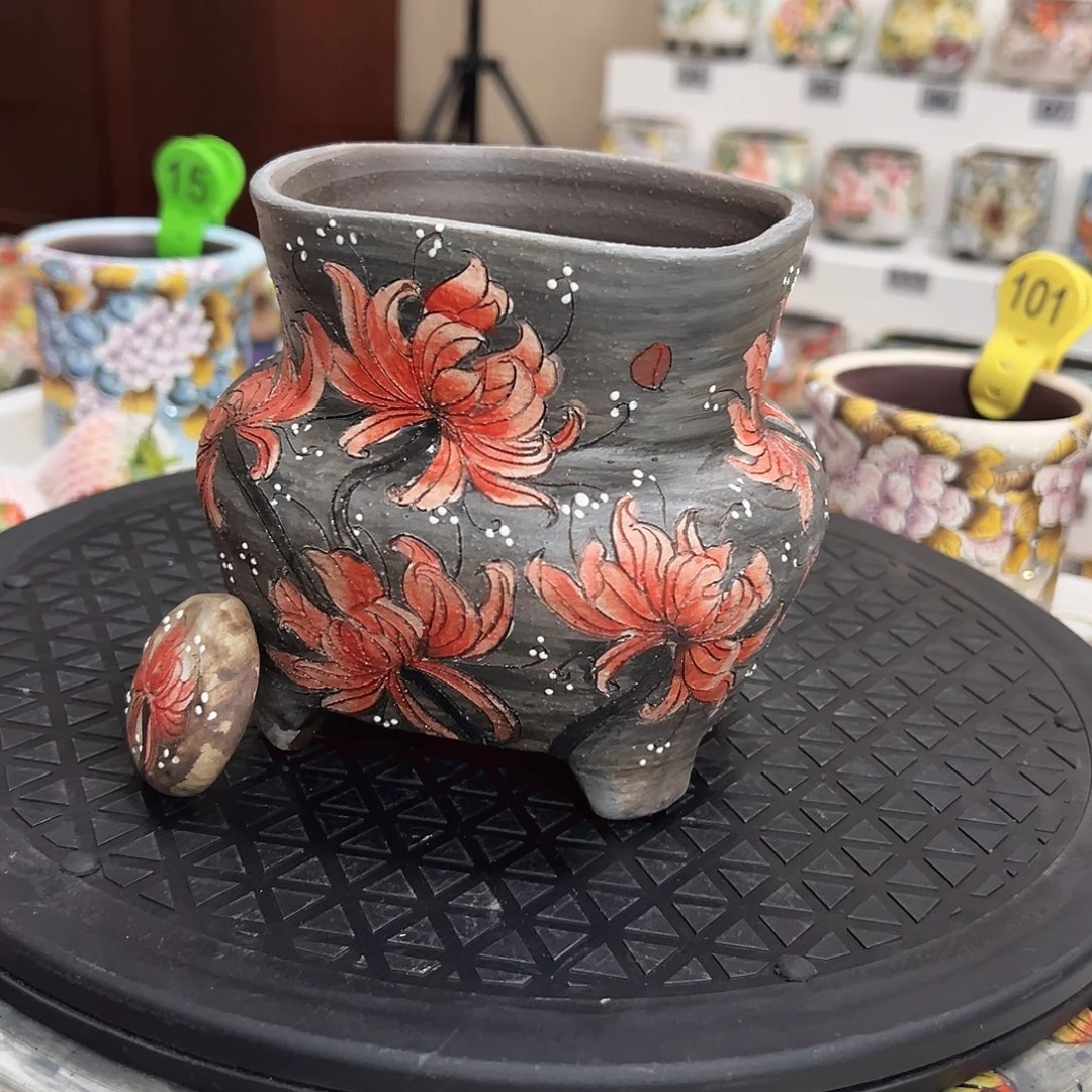 手绘陶瓷花盆口10