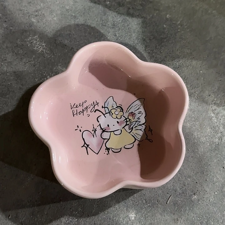 瓷片陶瓷kt猫粉色