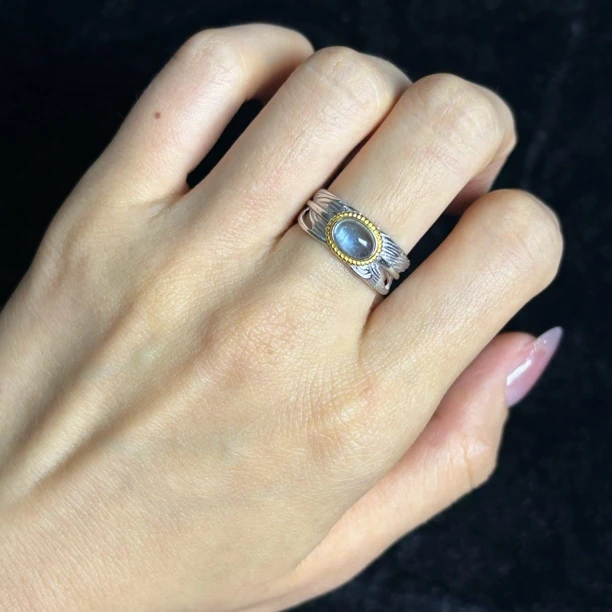 925银银制品 戒指海蓝