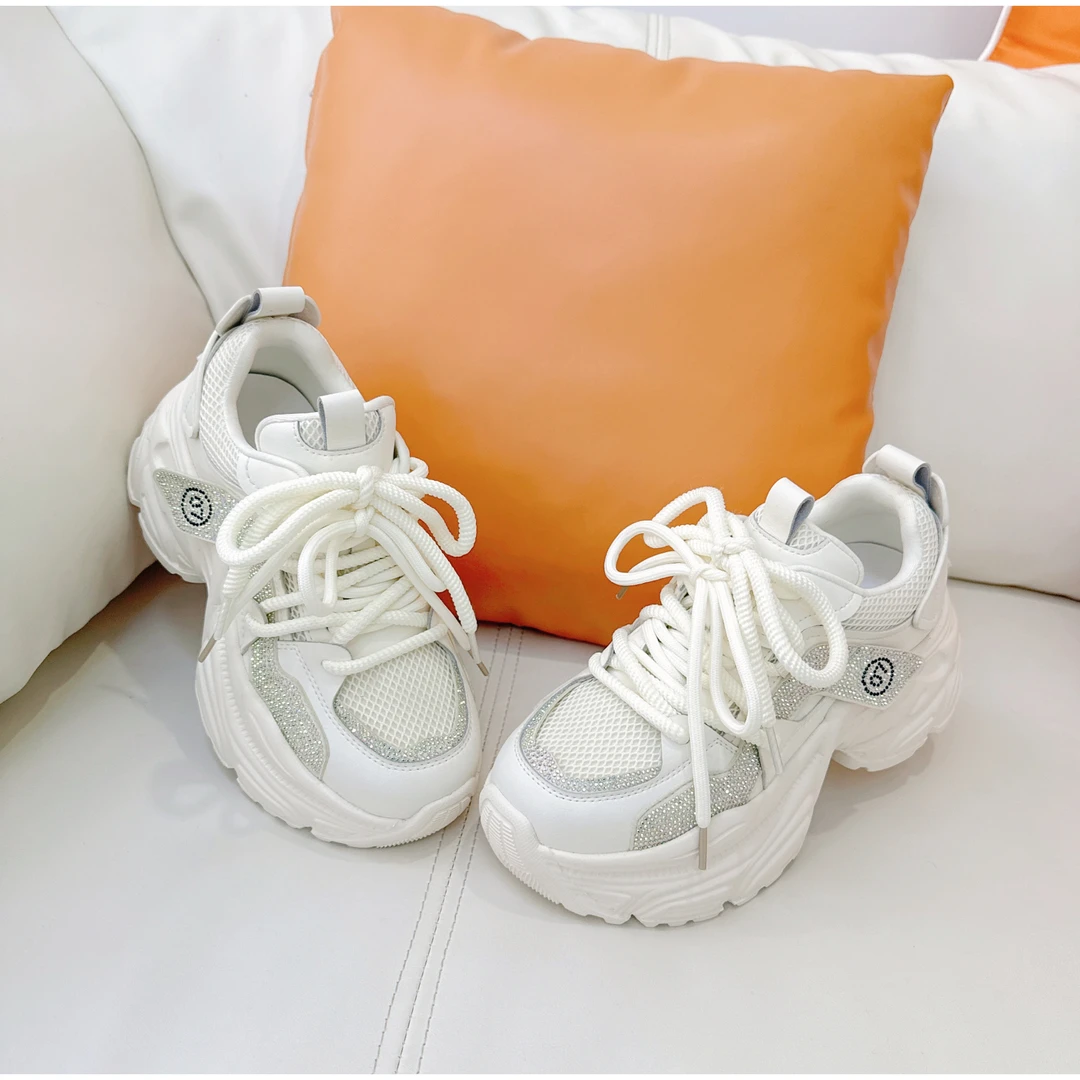【璀璨星河】亮钻厚底百搭网面拼接粗鞋带时尚老爹鞋A2809