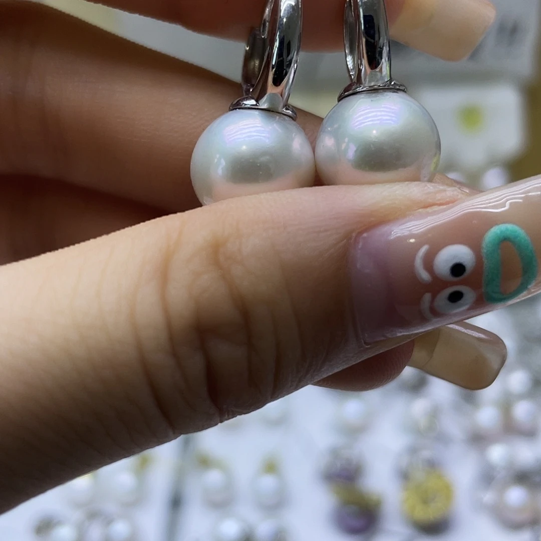 银S925镶嵌淡水珍珠耳饰