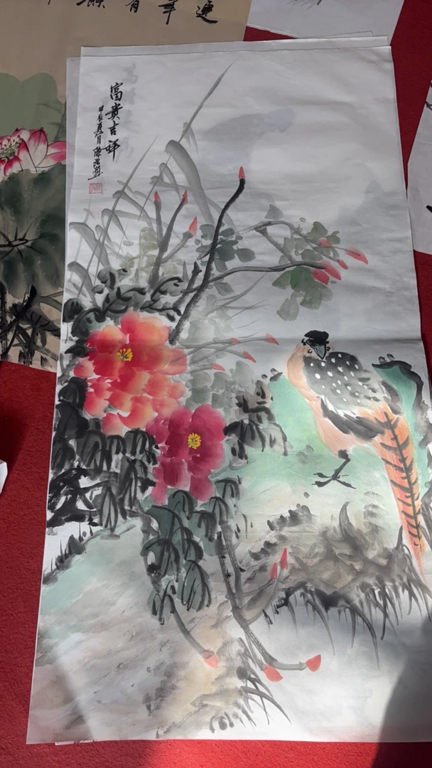 富贵吉祥三尺竖幅装饰画