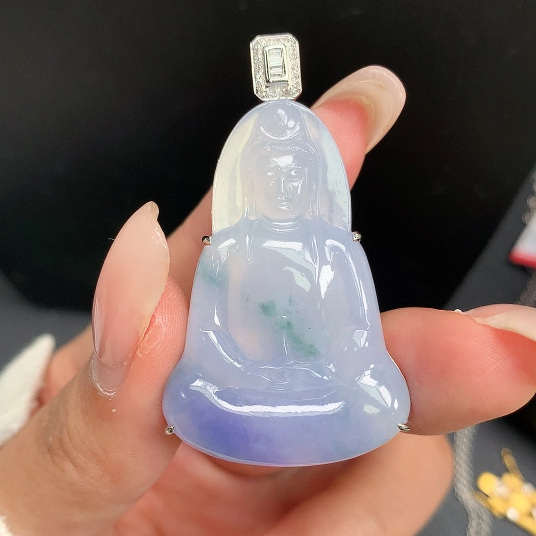 【闪购商品】翡翠颈饰18K金镶嵌观音