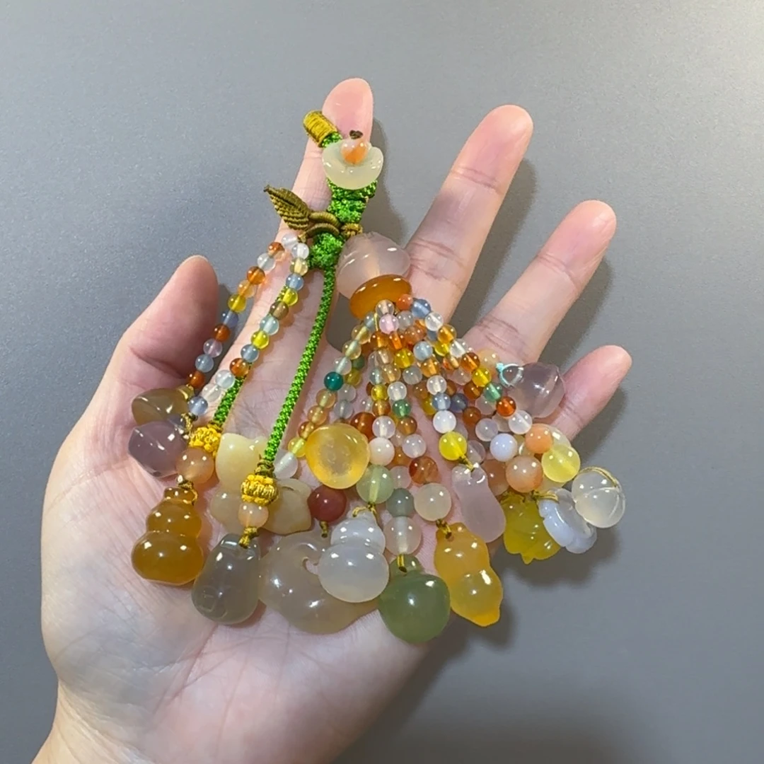 玛瑙/玉髓未镶嵌钥匙挂件包包挂件