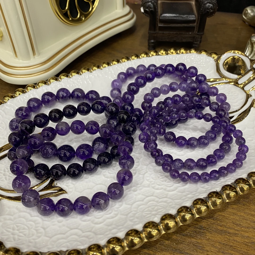 V026-天然老矿料紫水晶手链-多样性发其一