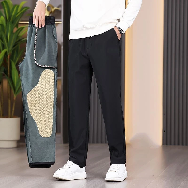 防风男女弹力保暖防寒保暖秋季男款加绒加厚男裤冬款男士休闲裤