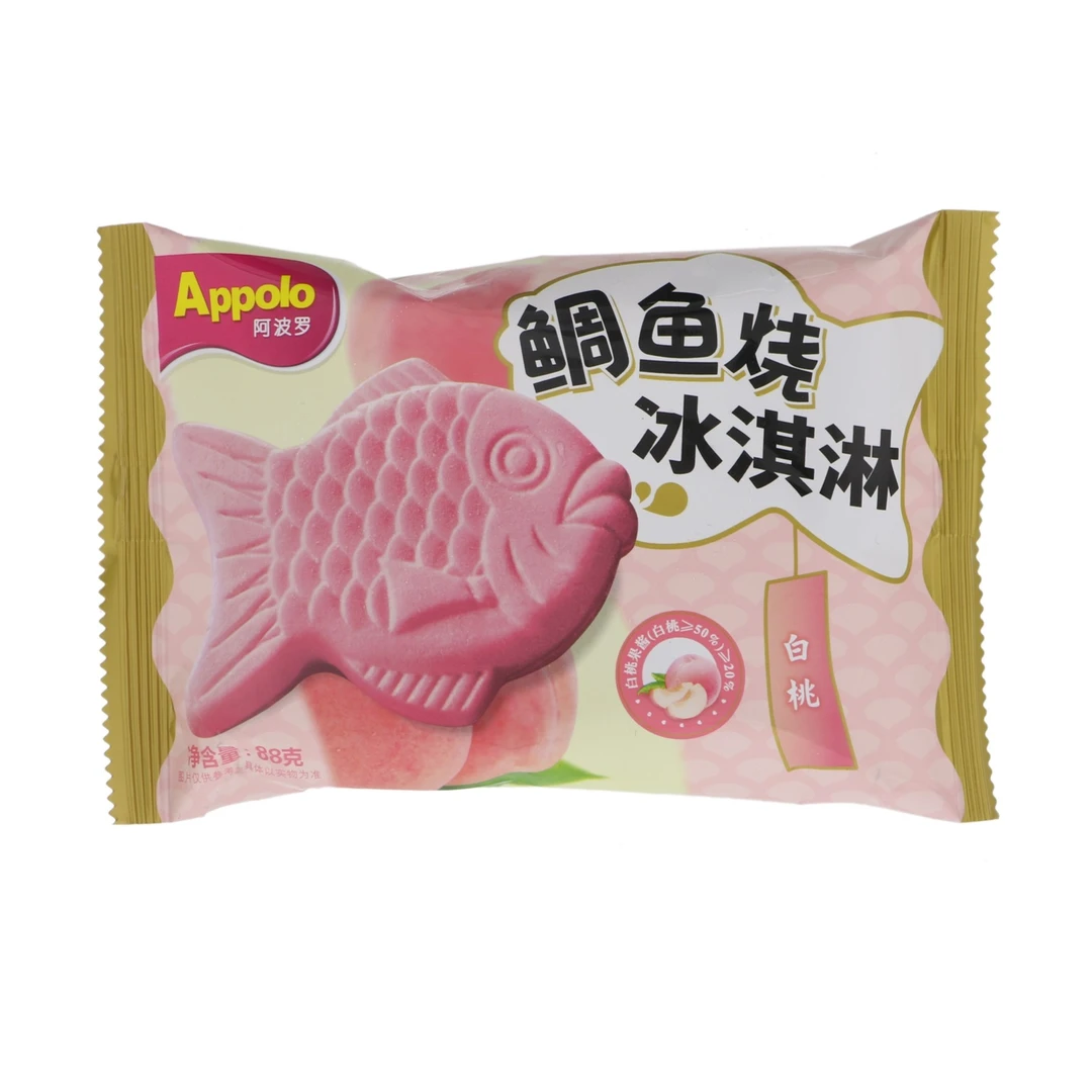 阿波罗鲷鱼烧冰淇淋白桃味 88g网红雪糕雪糕同城配
