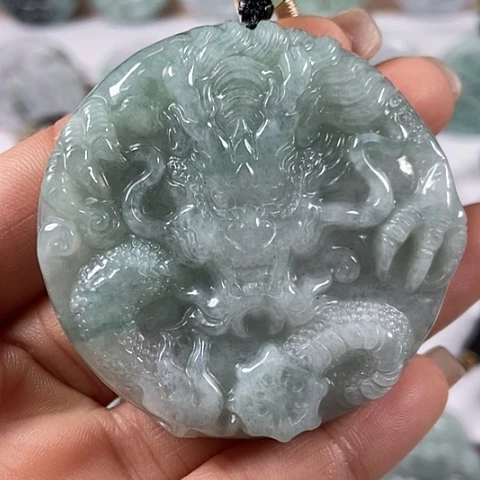 翡翠颈饰未镶嵌龙凤呈祥两面工福利