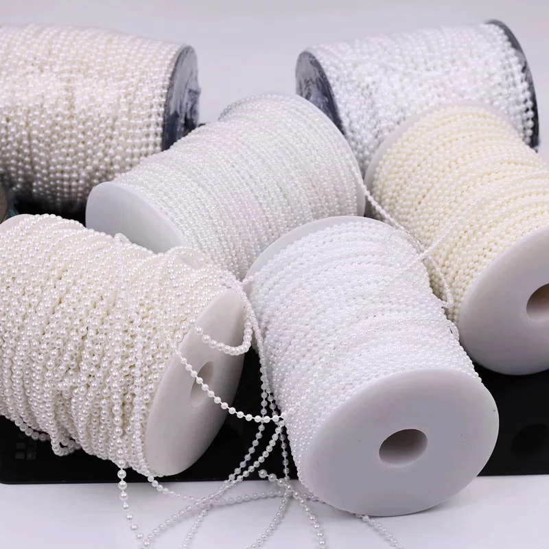 3/4mm圆珠连线珠棉线珠饰品配件diy蝴蝶结古风发夹手棒花服饰辅料