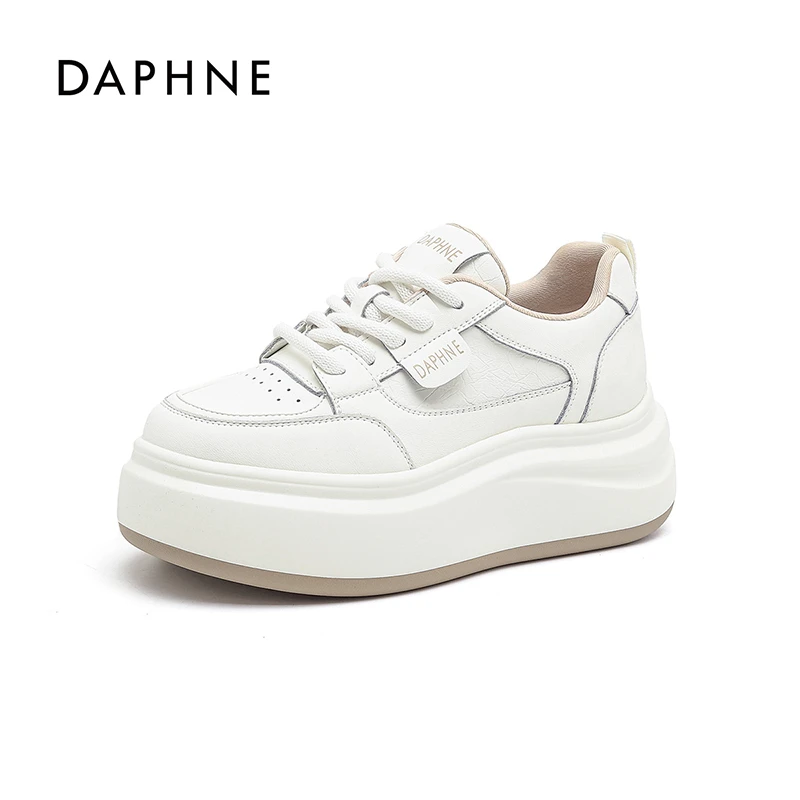 Daphne/达芙妮厚底小白鞋女款2025新款爆款鞋增高板鞋透气休闲鞋