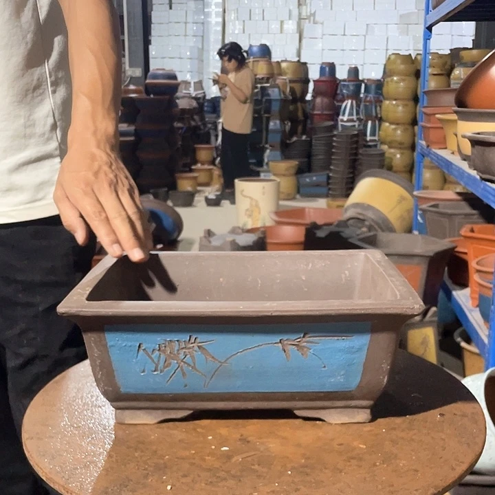 32蓝色马槽花盆花盆