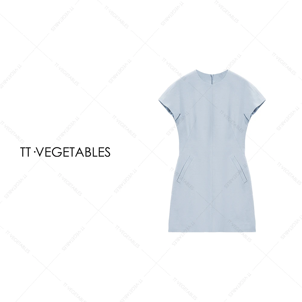 TT・VEGETABLES【序白】无月 亚麻人棉混纺2025无袖纯色连衣裙512107