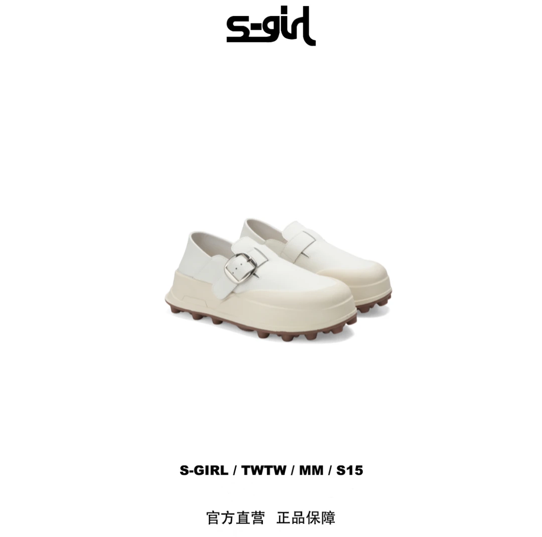 SGIRL TWTW【G650-2】厚底增高松糕鞋女休闲板鞋ins风懒人乐福鞋