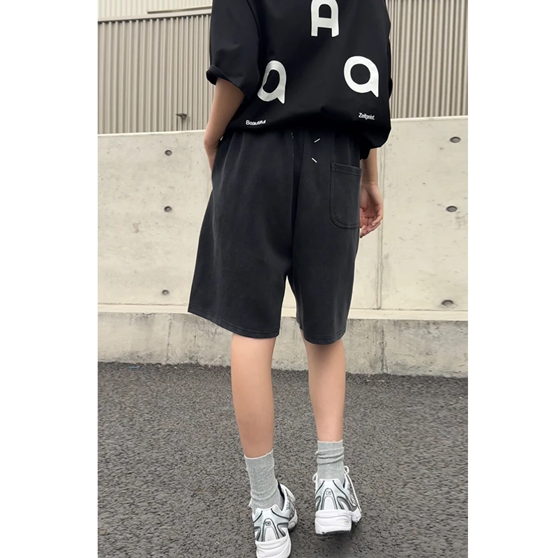 夏季潮流水洗短裤百搭运动休闲裤显瘦宽松短裤男款灰色五分裤