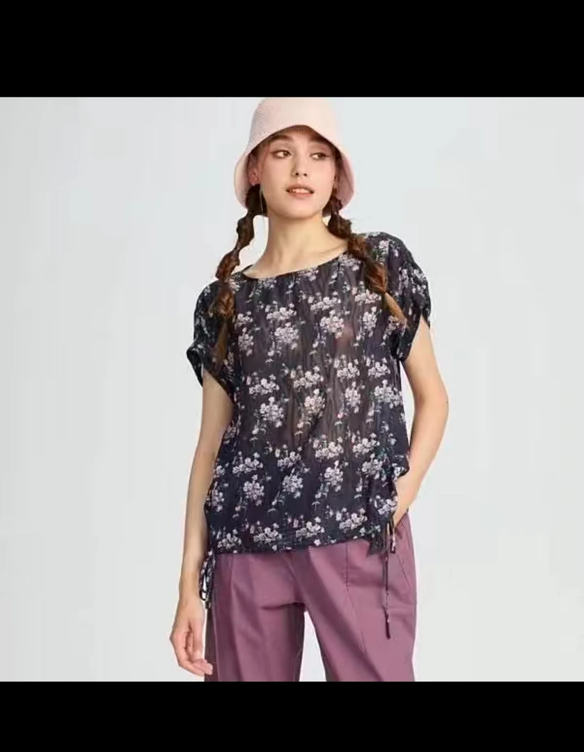 水淼2025夏雪纺小衫0679