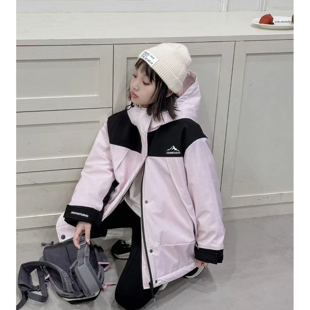 秋冬女童冲锋衣粉色 7082驰系