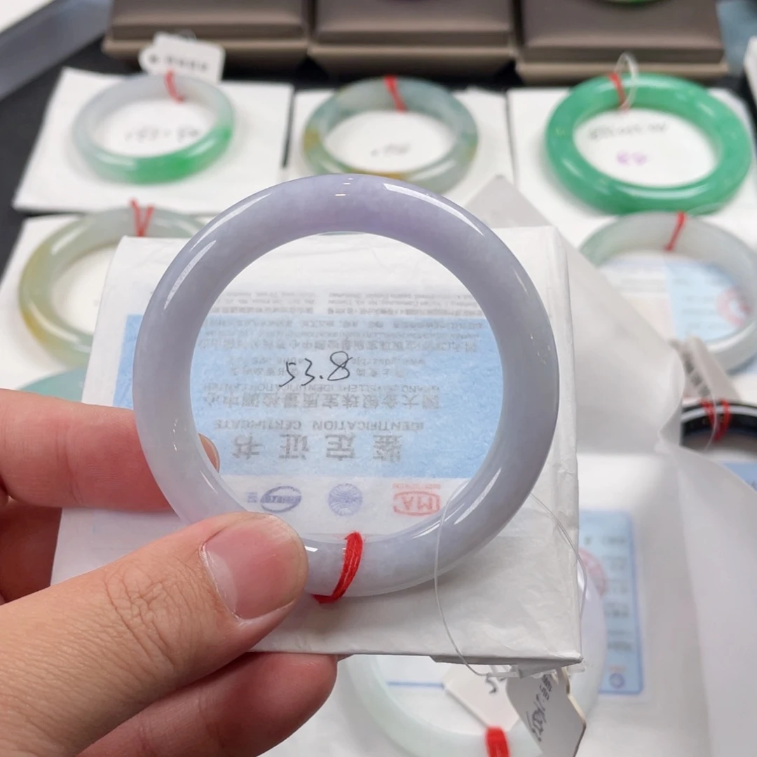 翡翠手镯未镶嵌牧****妹53.8圆条