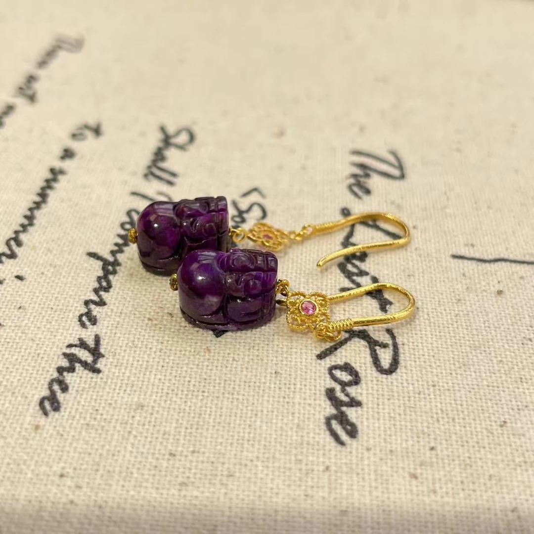 舒俱来貔貅丝绒耳钩18k/约6.5*9mm/AZB6752（韶光）