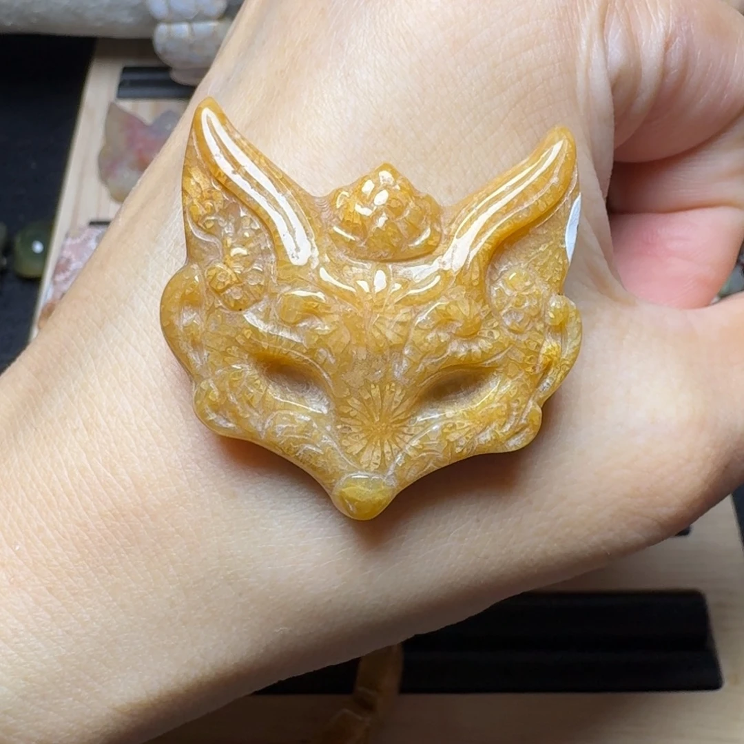 硅化玉未镶嵌玉透黄花