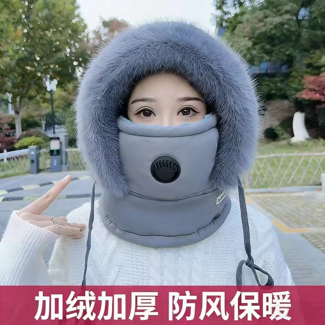 冬季雷锋帽帽子男女防风毛绒帽护耳帽加厚加绒防寒韩版户外骑行