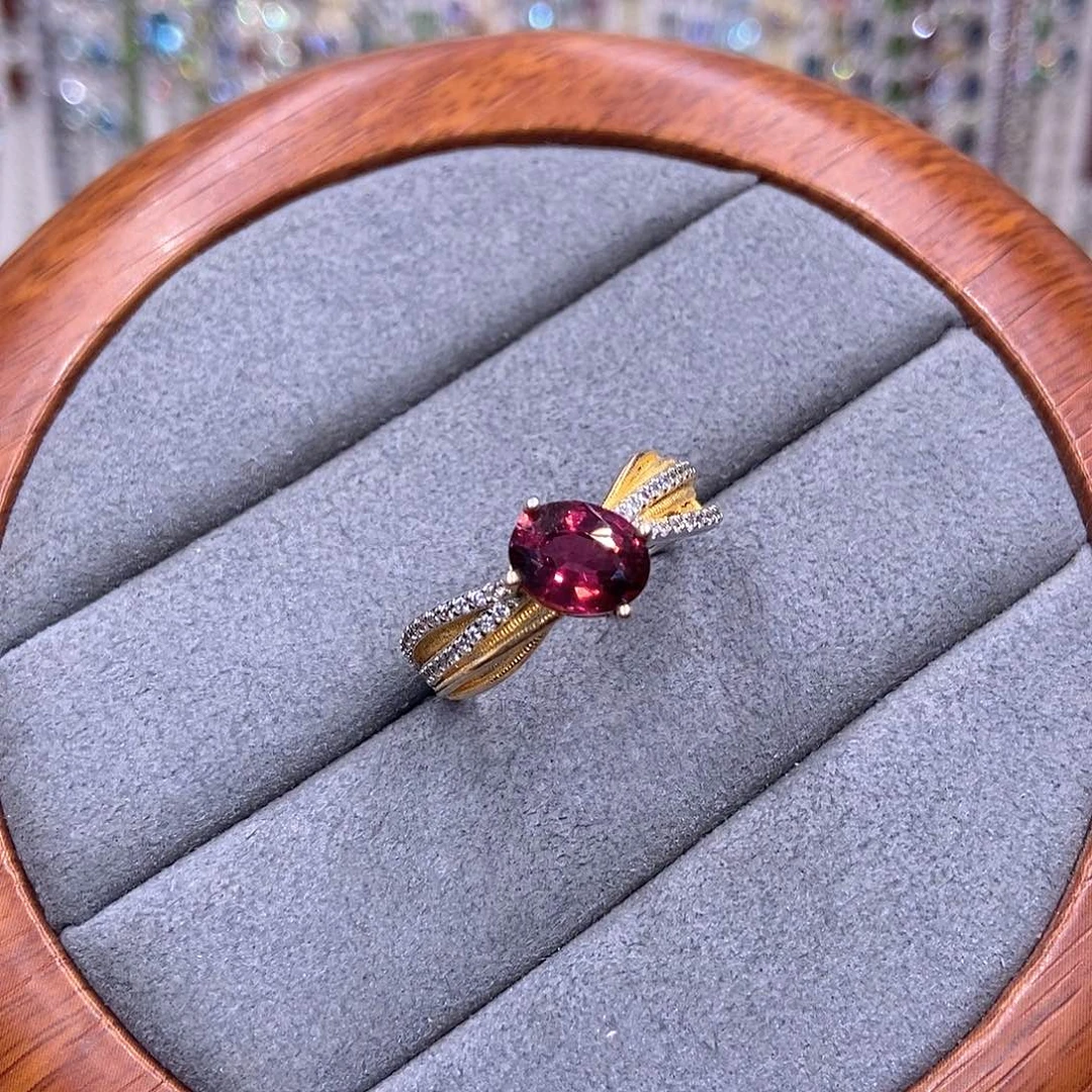 石榴石戒指银S925镶嵌