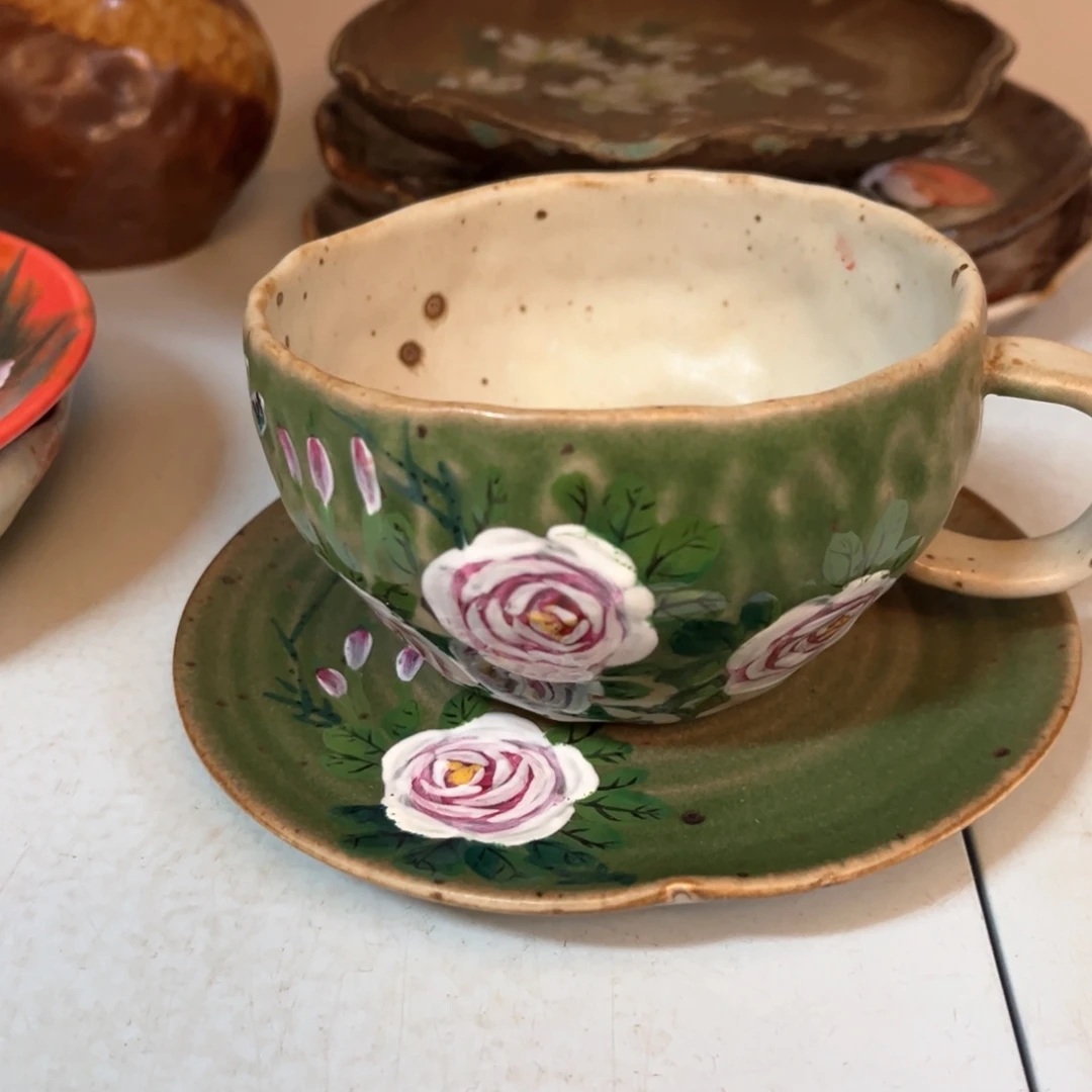 杯景德镇柴烧手绘杯