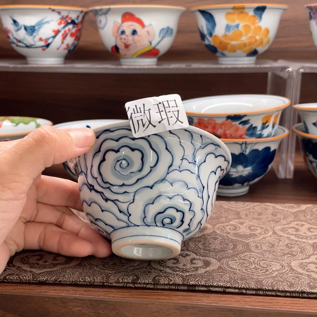 釉下手绘茶具微瑕
