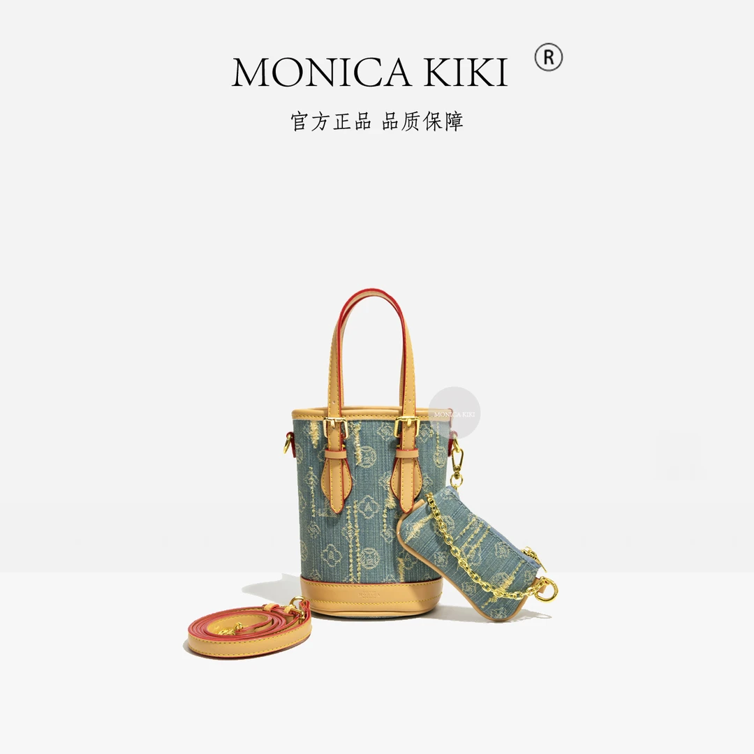 MONICA KIKI/莫妮卡奇奇新款定制牛仔手机包时尚轻奢单肩包斜挎包