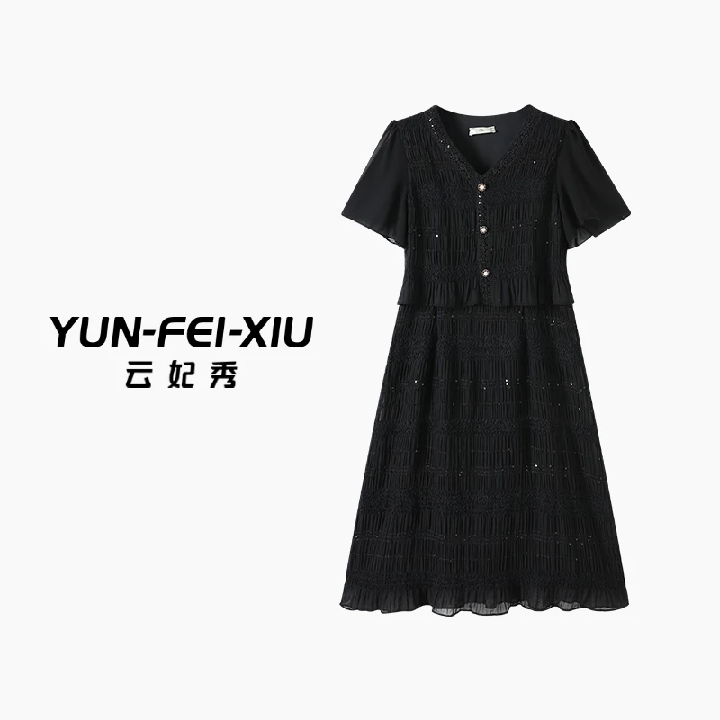 云妃秀大码女装连衣裙休闲时尚气质百搭舒适减龄显瘦微胖夏季8927