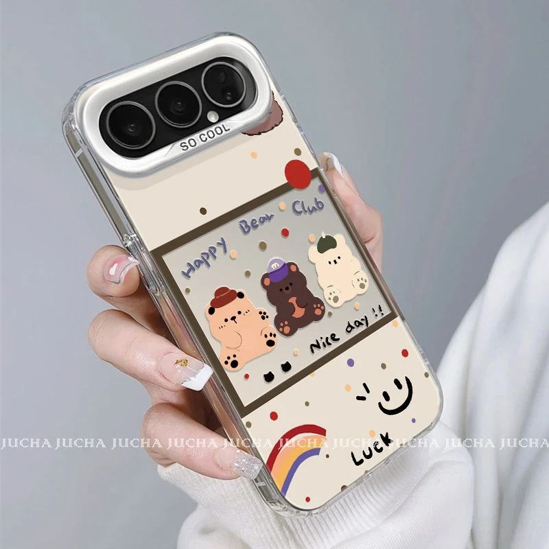 框框小熊适用荣耀500pro手机壳防摔艺术感honor500不撞款小众高颜