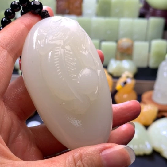 石材方解石手把件