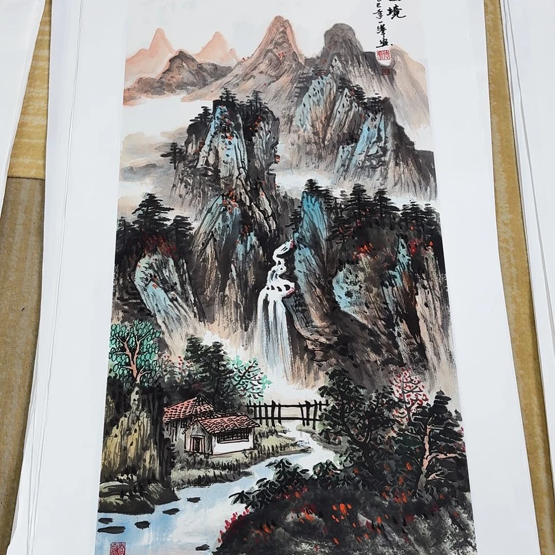 国画三尺整纸手绘作品