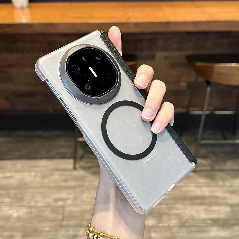 适用华为MateX6磁吸手机壳磨砂肤感双中轴保护套X5典藏版轻奢防摔