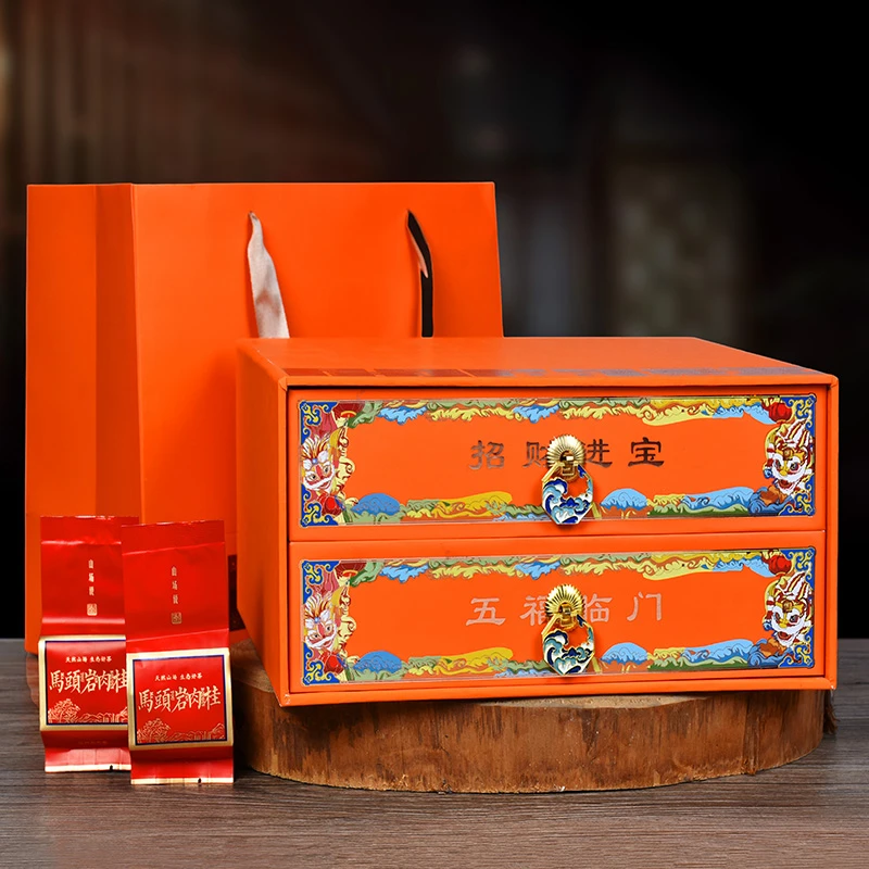 【招财进宝】双层茶叶礼盒装福建岩茶肉桂500g