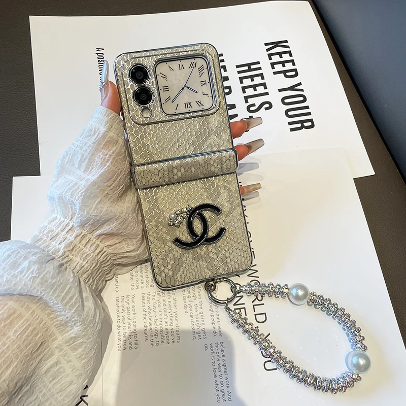 适用华为novaflip手机壳电镀鳄鱼纹中轴保护双c标novaflipS保护壳