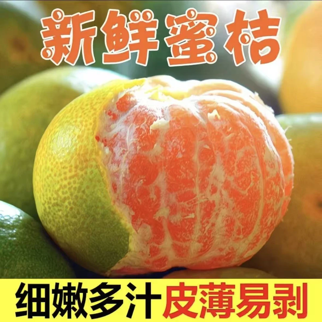 正宗宜昌新鲜青皮蜜桔薄皮多汁酸甜爽口应季水果
