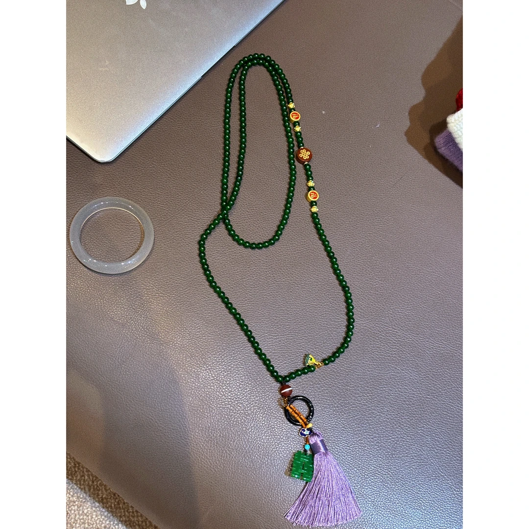 新中式 一款多带 随机流苏 长款斜跨手机链-S