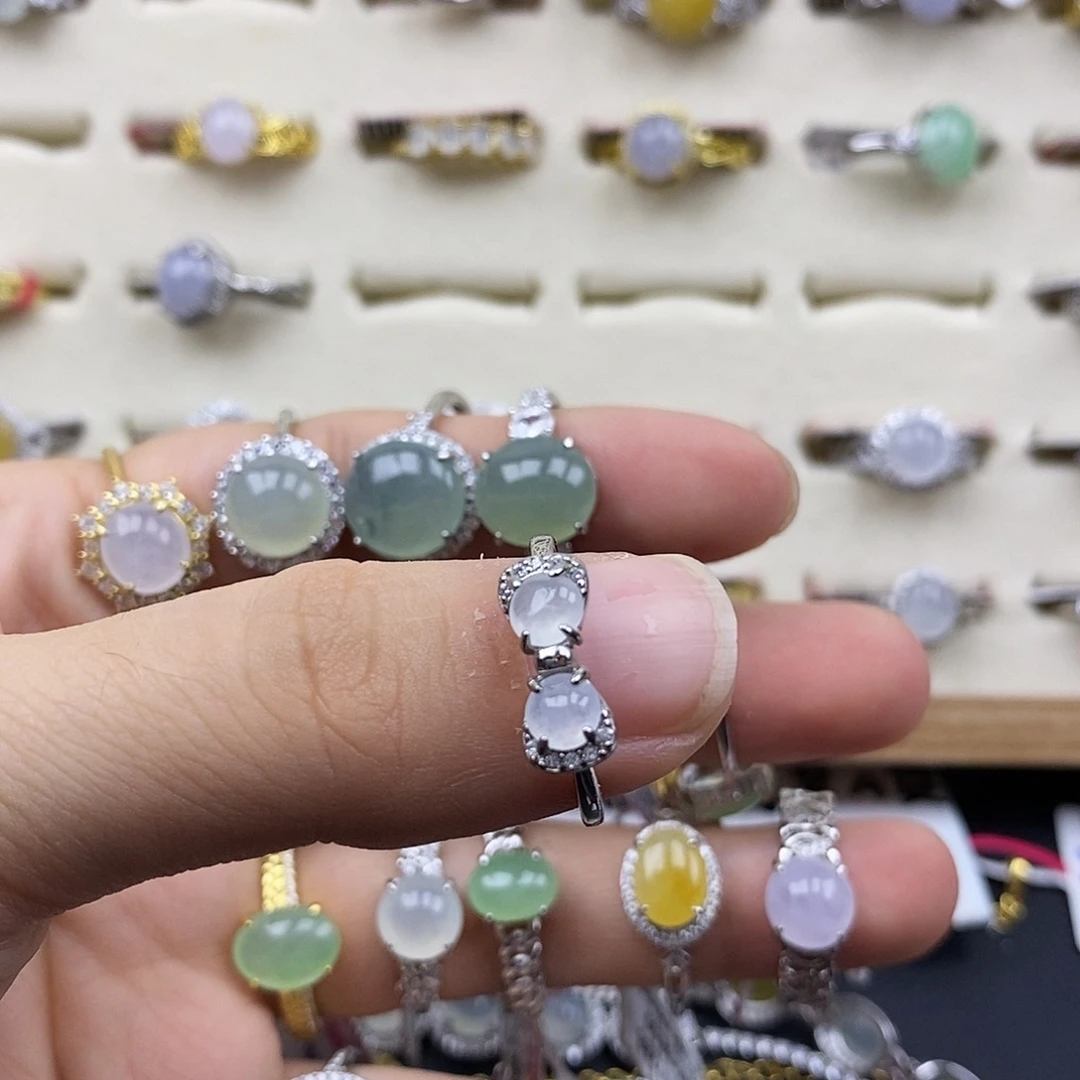 翡翠银S925镶嵌戒指