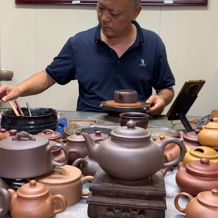茶壶紫泥黑墩头紫泥笑樱330 C半手工制作
