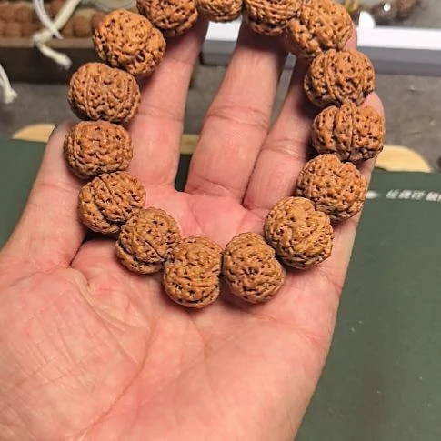 手串金刚菩提粗筋梅花大金刚手串，20左右尺寸，原皮原色