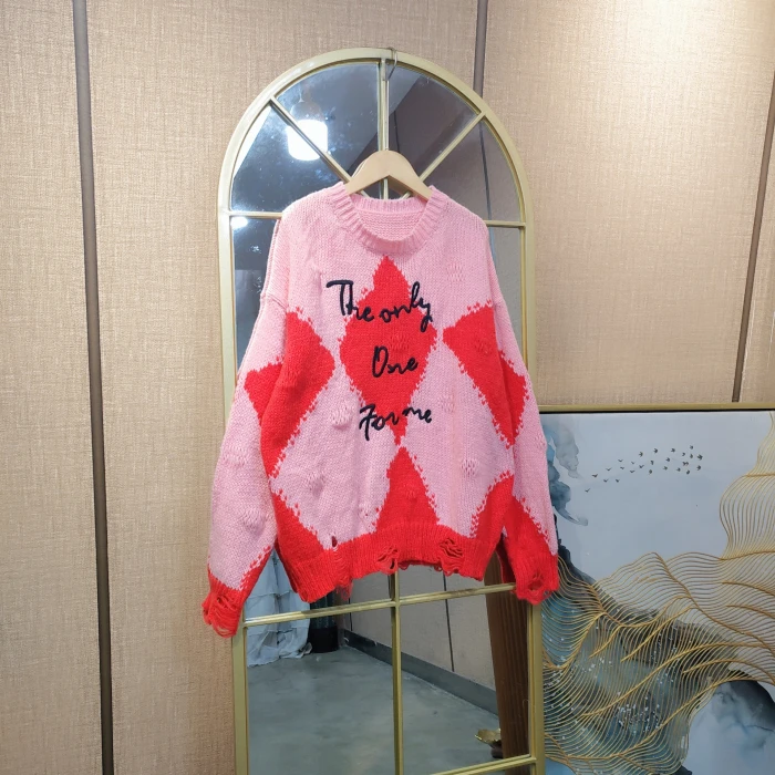 AE813孕妇粉色毛衣100-150