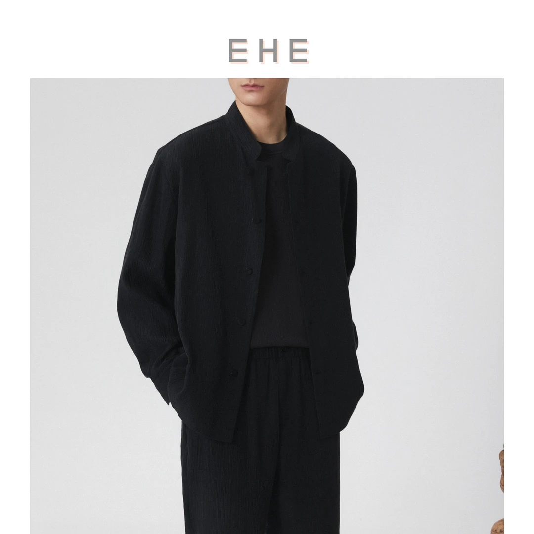 EHE男装 25春季新款再生纤维素纤维休闲立领夹克外套EH1251160083