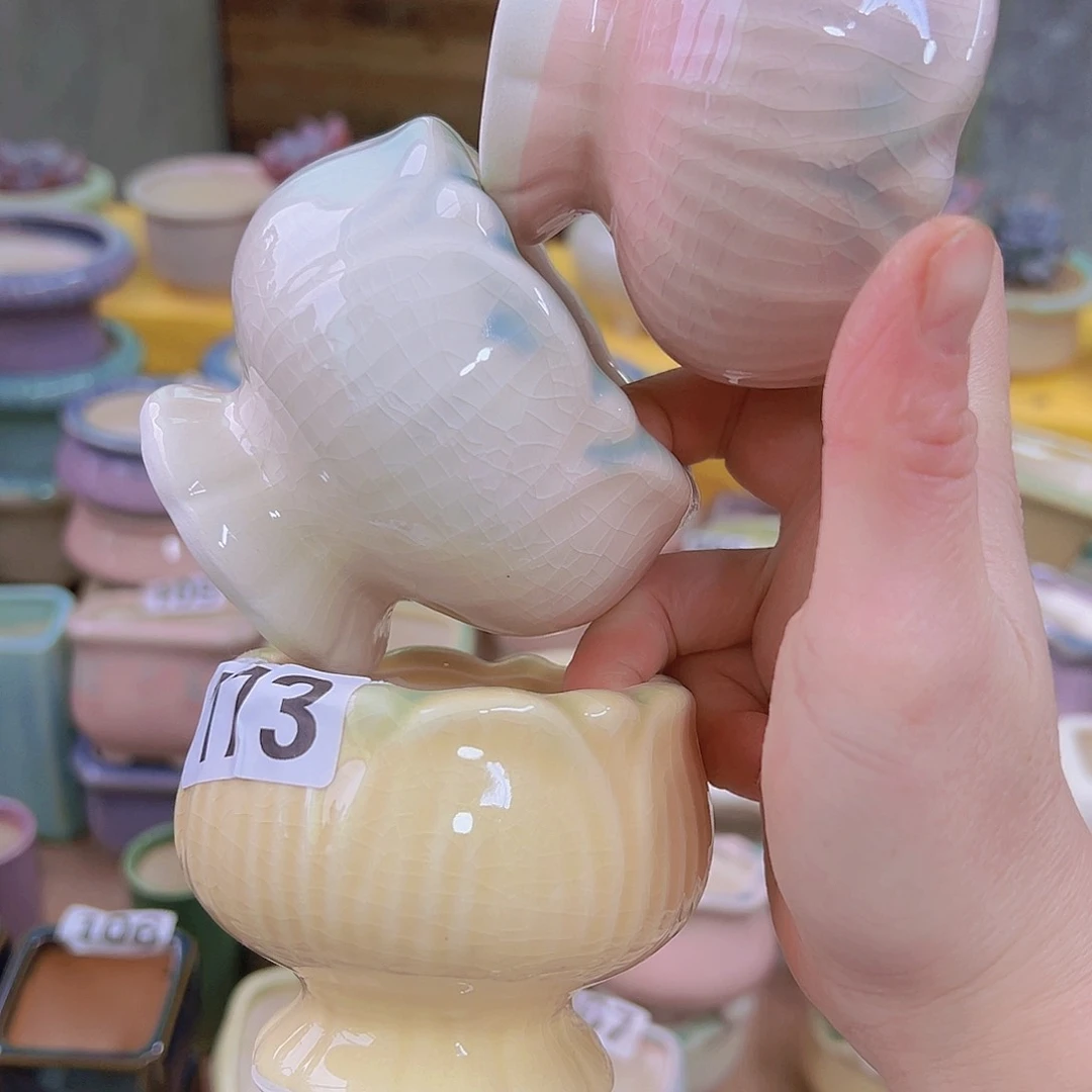 红陶陶瓷花盆当场满12包邮