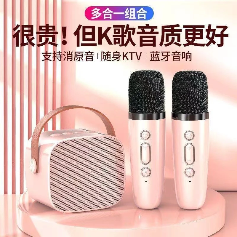 迷你家庭蓝牙音响手持话筒k歌麦克风万能通用宿舍双麦