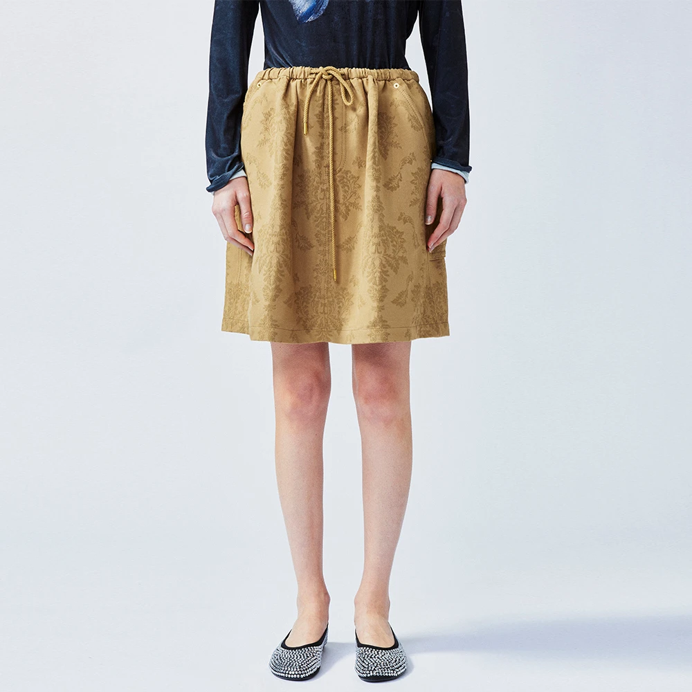 UOOYAA/乌丫2025春款「我爱我家」古典提花工装半裙UY25124Q139185